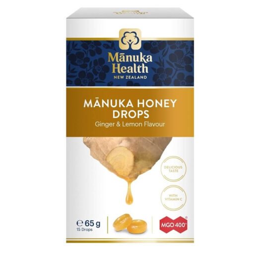 Manuka Health Honey Drops Ginger & Lemon (MGO 400+) 15 Drops 65g