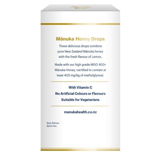 ⁦Manuka Health Honey Drops Lemon (MGO 400+) 15 Drops 65g⁩ - الصورة ⁦2⁩